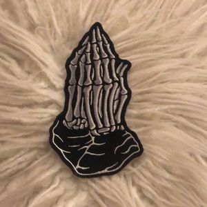 Skeleton prayer hands patch